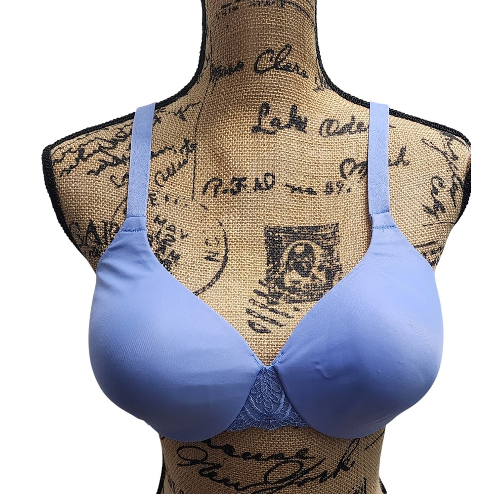 Bali Women's Blue Full Coverage Comfort Revolution‎ Bra Size 34C